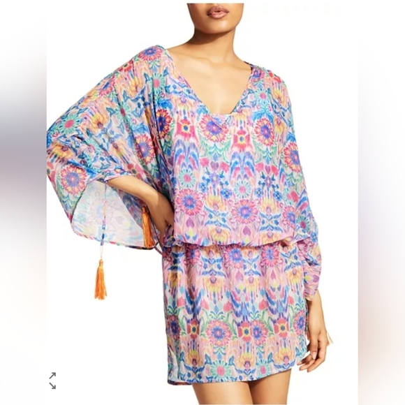Kurt Geiger London X Matthew Williamson Multicolor Floral Swim Cover-Up - Picture 1 of 7